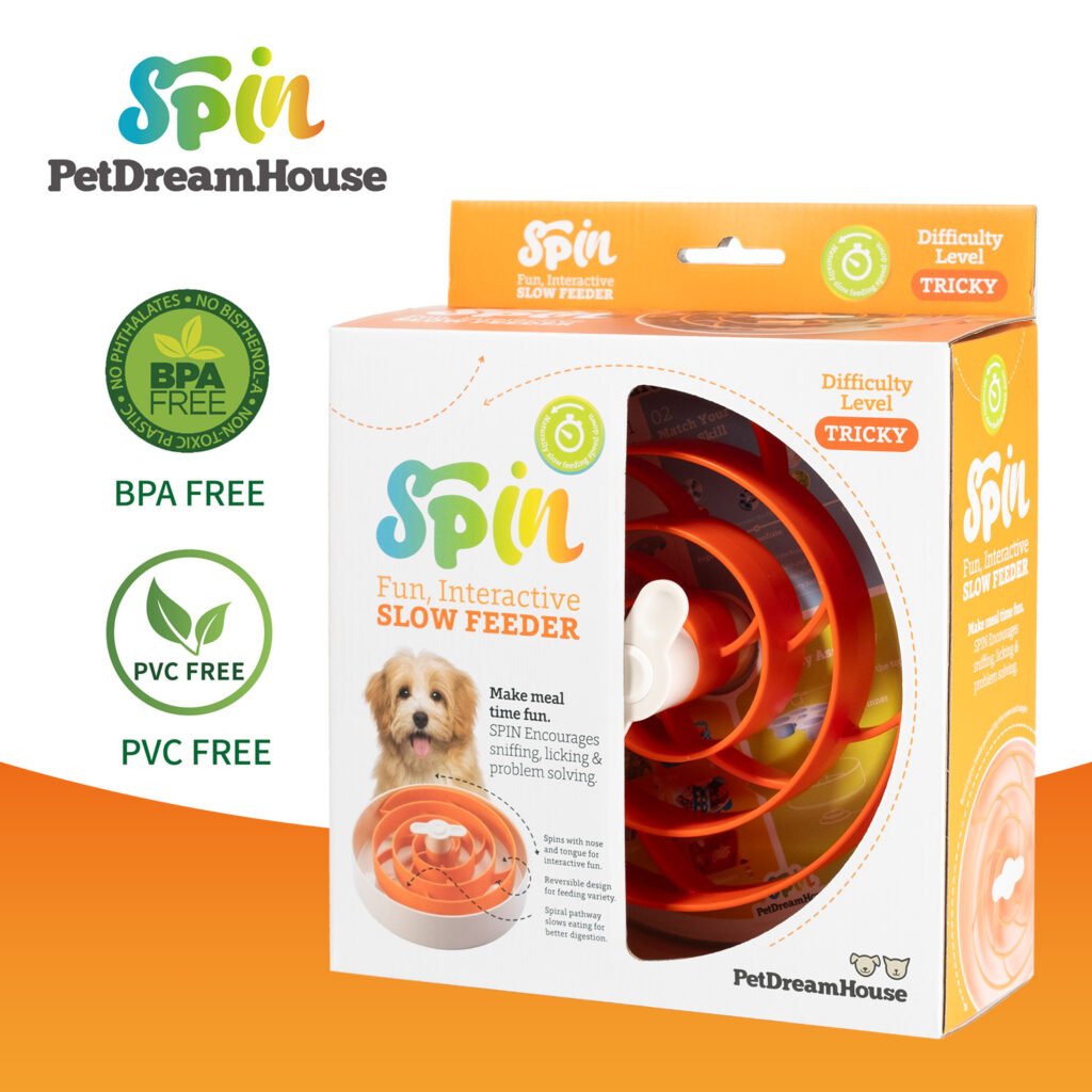 SPIN Interactive Feeder Spiral, Orange, Tricky