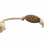 Olivi rugby med bomuldsreb, ca. 36cm