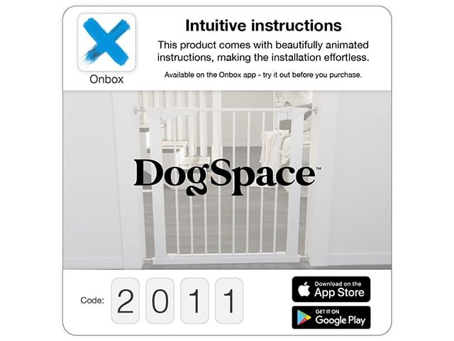 DogSpace Lassie Pressure Fitted Pet gate, white