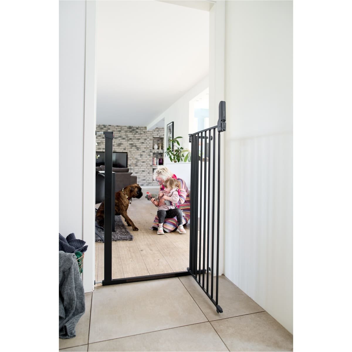 DogSpace Bonnie extra tall Pressure Fitted Pet gate, black