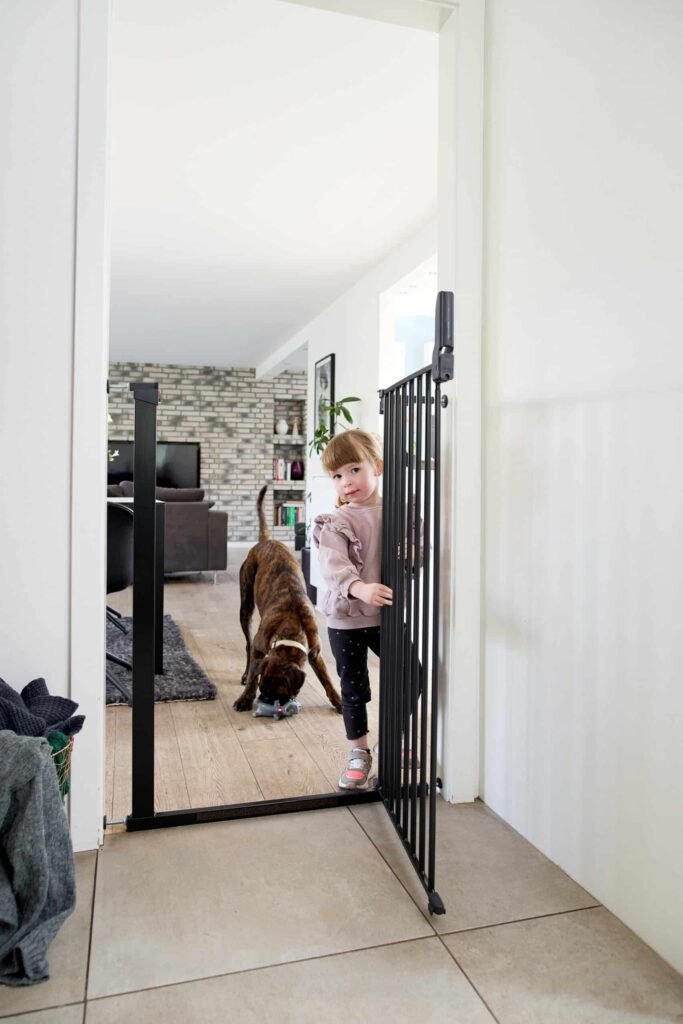 DogSpace Bonnie extra tall Pressure Fitted Pet gate, black