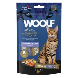 Woolf Wildcat Luxury Cat Cream 5 stk, Seabream With Gamba