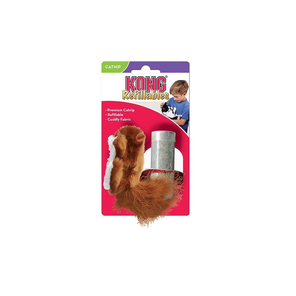 KONG Refillable Catnip Squirrel 10x5x2 cm.